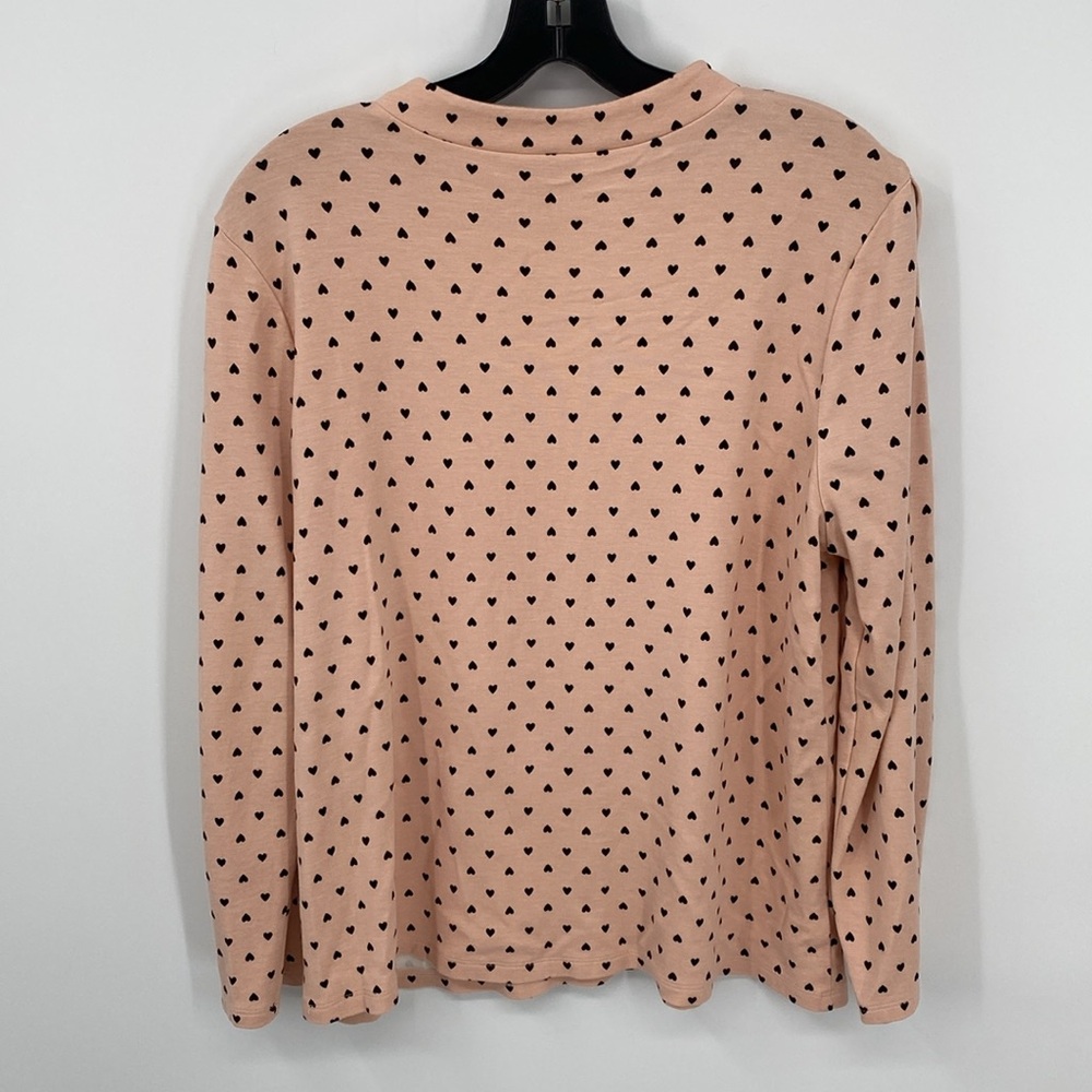 Ann Taylor Knit Top with Black Heart Pattern Size Large - Picture 5 of 7